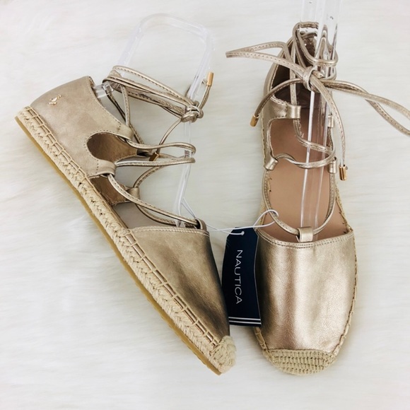 gold lace up espadrilles